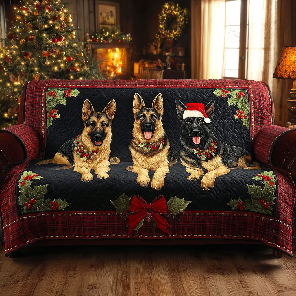 German Shepherd Quilted Sofa Cover Christmas Sofa Covers German Shepherd Owner Gifts