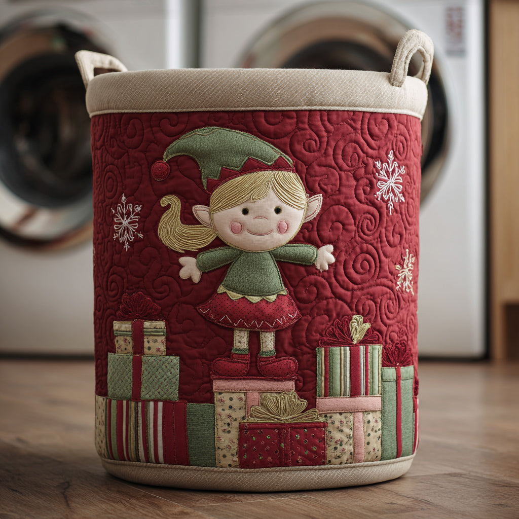 Gift Giving Elf Quilted Laundry Basket Beautiful Quilted Laundry Organizer Gift for Couples