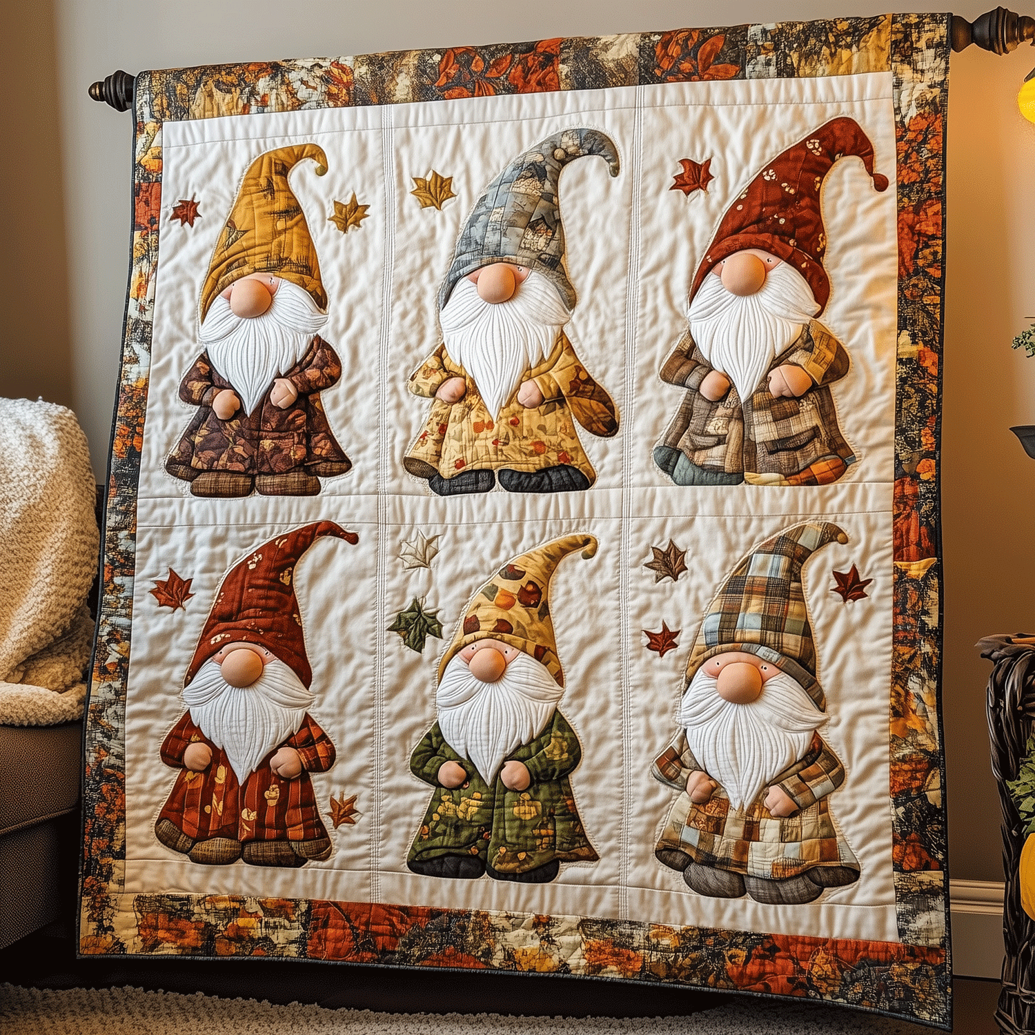 Gnome Grove Quilted Blanket Cozy Bedroom Ideas Good Gifts For Mom Birthday
