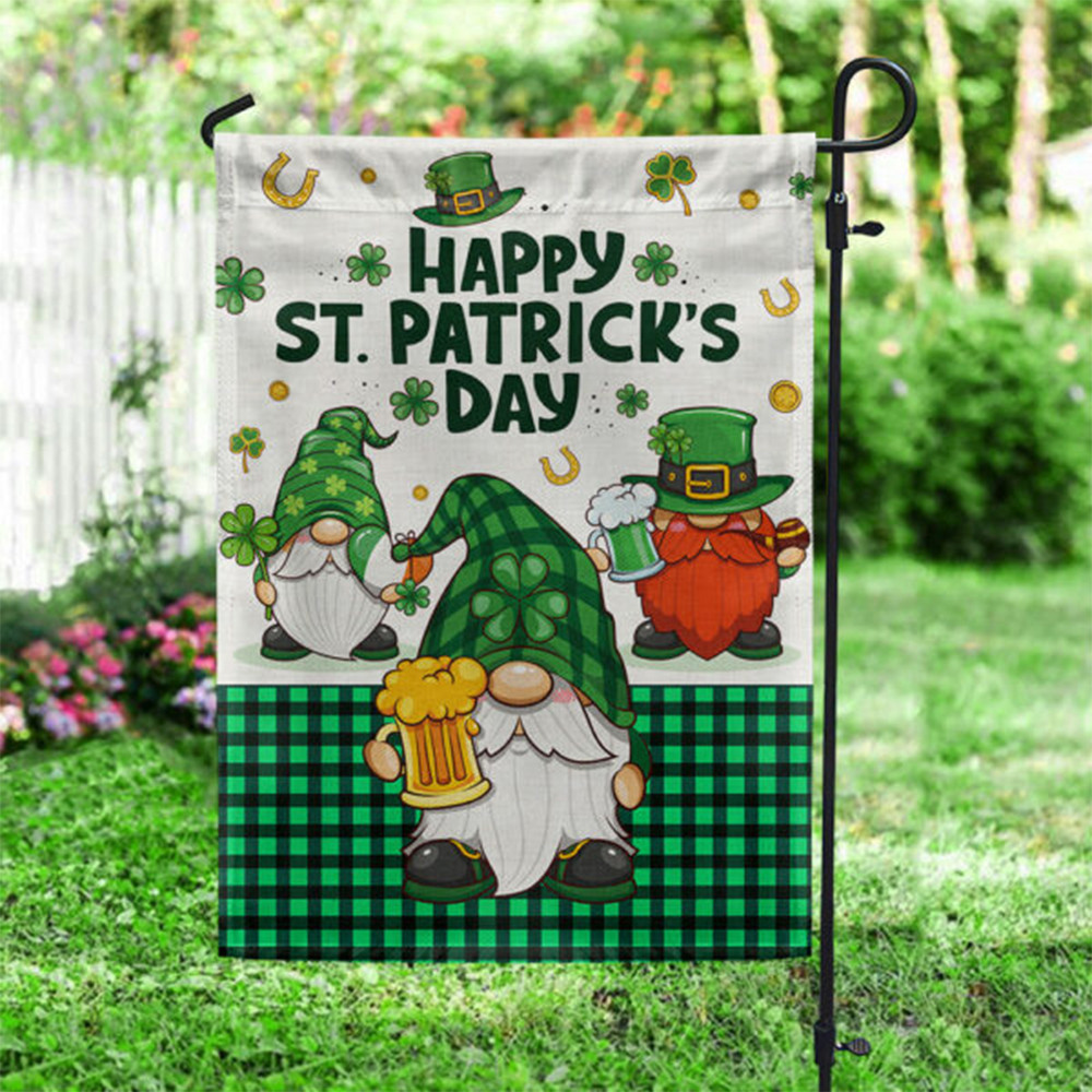 Gnome Happy St. Patrick's Day Flag Patrick Day Home Decoration Flags