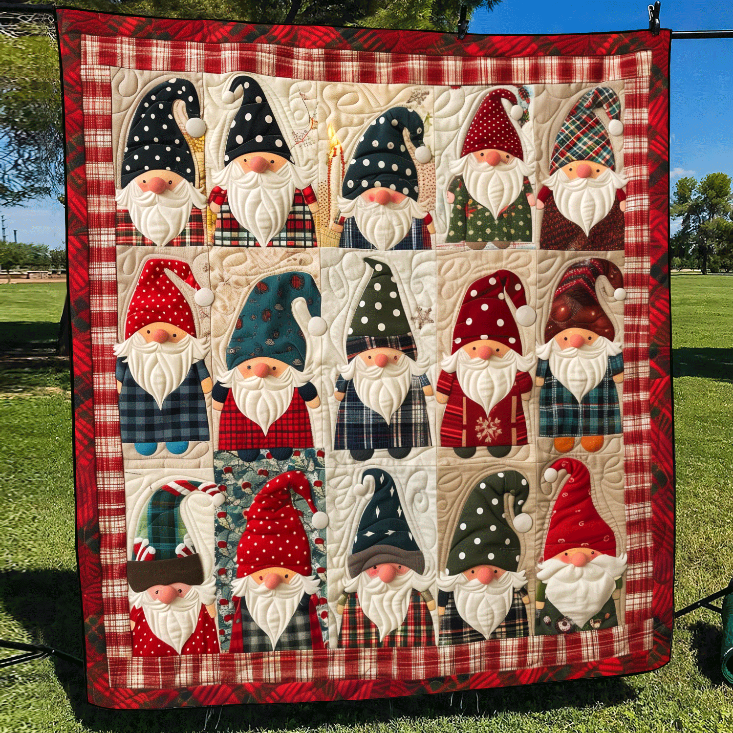 Gnome Huddle Quilted Blanket Aesthetic Christmas Room Ideas Family Christmas Presents