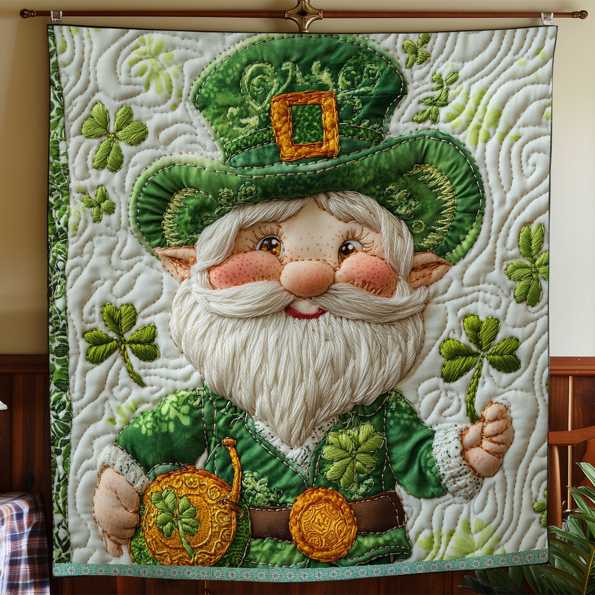 Gnome Patrick Day Quilt Blanket Cute Soft Blanket Gnome Gifts For Her