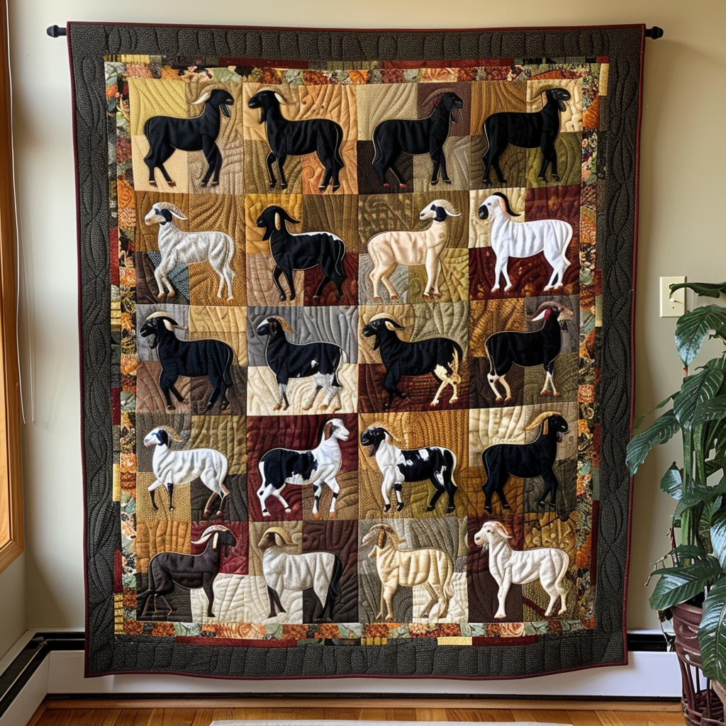 Goat Patchwork Quilted Blanket Bed Comforter Sets Birthday Gift Ideas For Mother