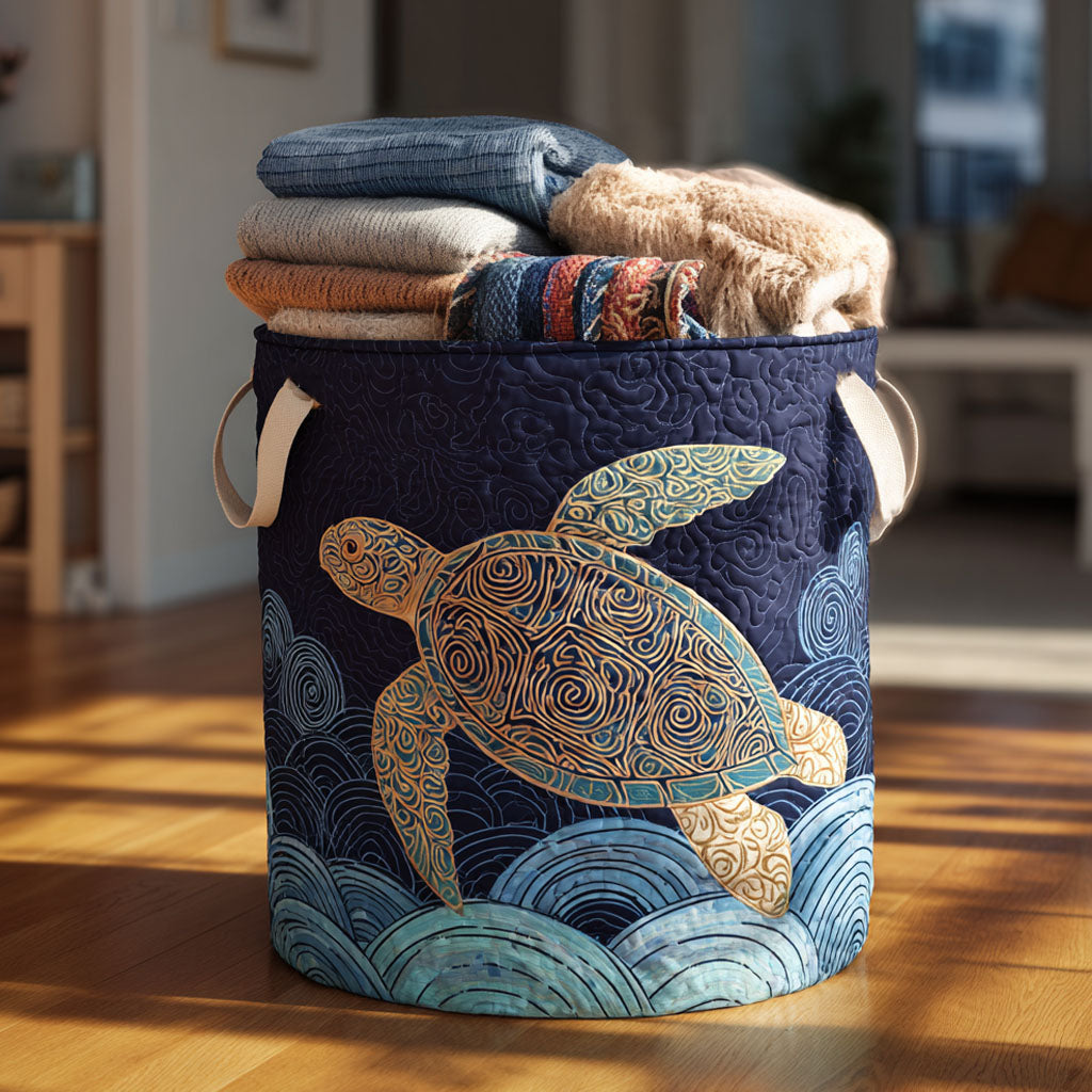 Golden Dawn Quilted Laundry Basket Luxury Quilted Storage Basket Gift for Home Decor Lovers