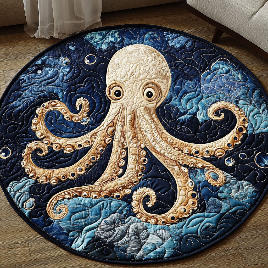 Golden Deep Sea Quilted Round Mat Entryway Design Ideas Blanket Ocean