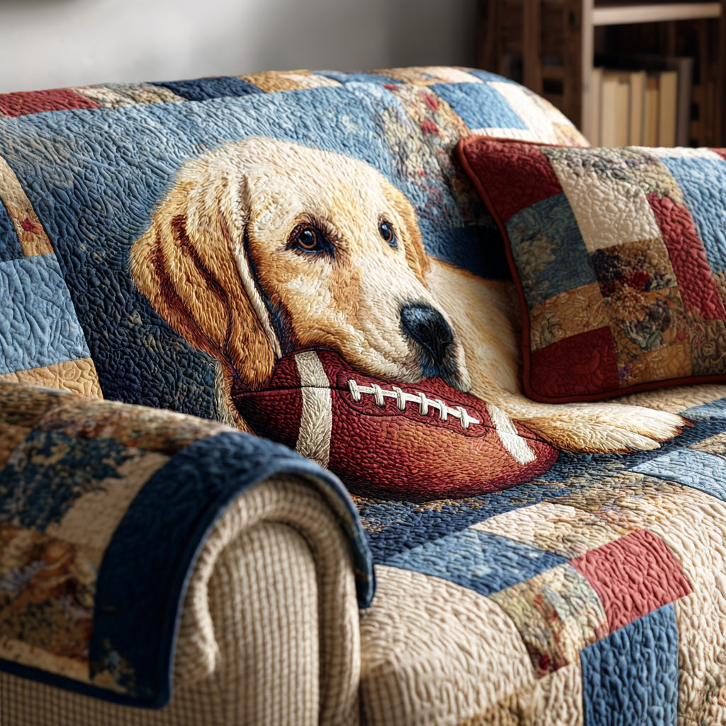 Golden Game Day Quilted Sofa Cover Sofa Blanket Cover Awesome Dog Lover Gifts