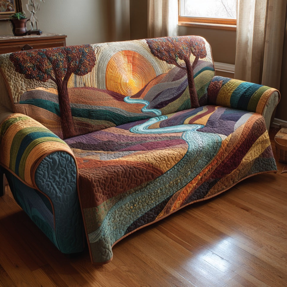 Golden Light Quilted Sofa Cover Best Slip Covers For Furniture Special Gifts For Dad From Son