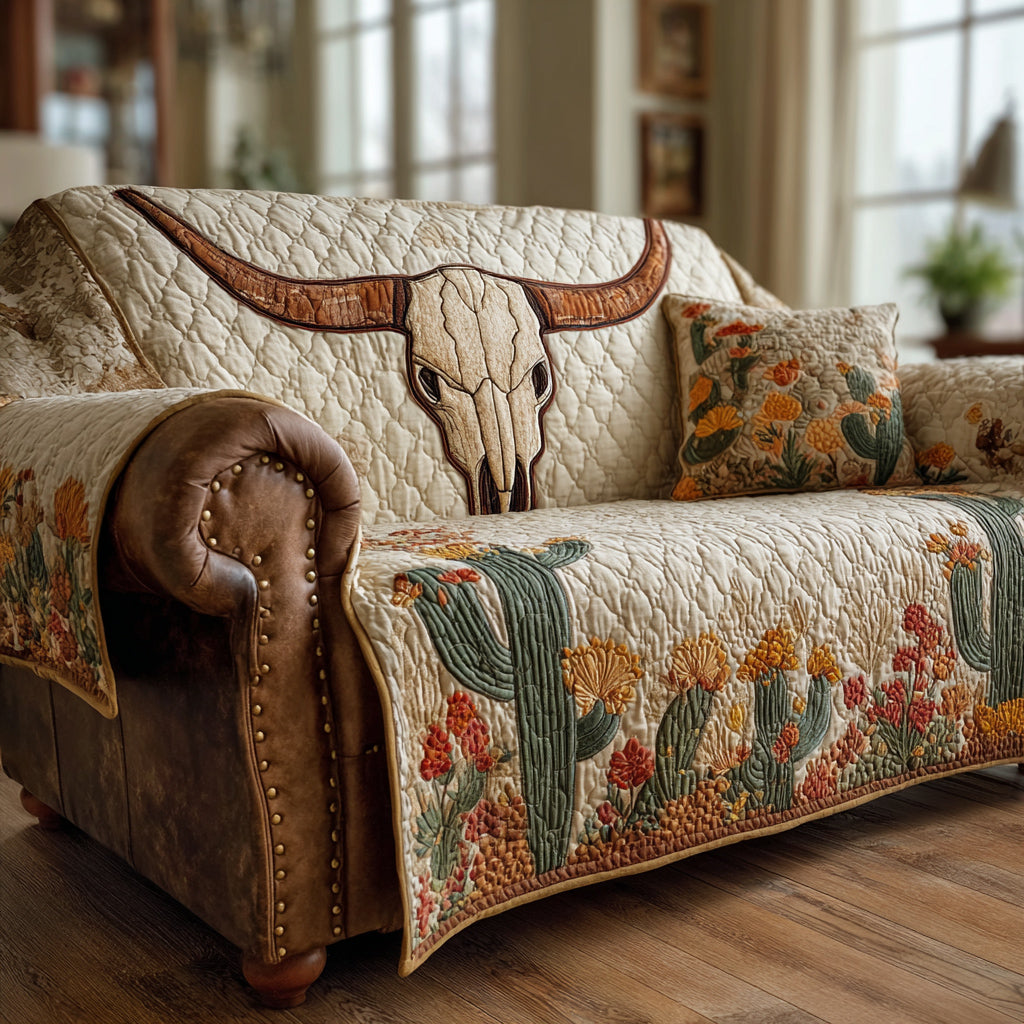 Golden Longhorn Trail Quilted Sofa Cover Nice Sofa Covers Father's Day Presents For Son