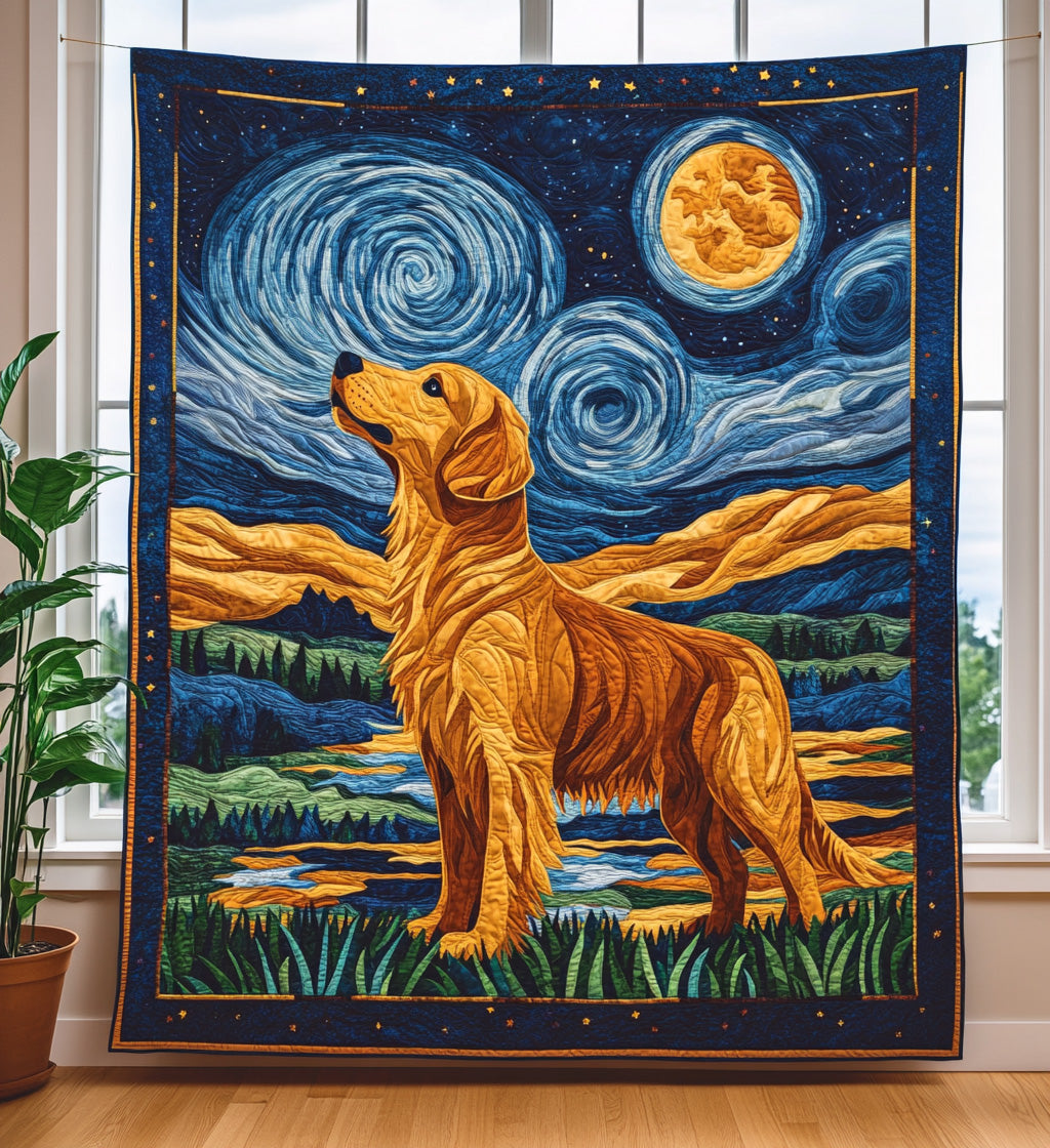 Golden Night Dreams Quilted Blanket Bedroom Decor Ideas Golden Retriever Dad Gifts