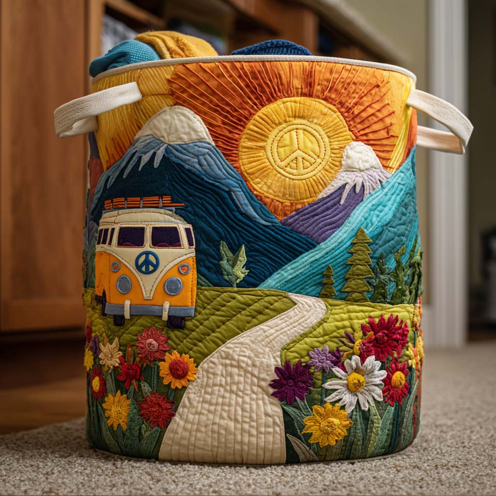 Golden Path Quilted Laundry Basket Perfect Housewarming Gift with Quilted Laundry Basket