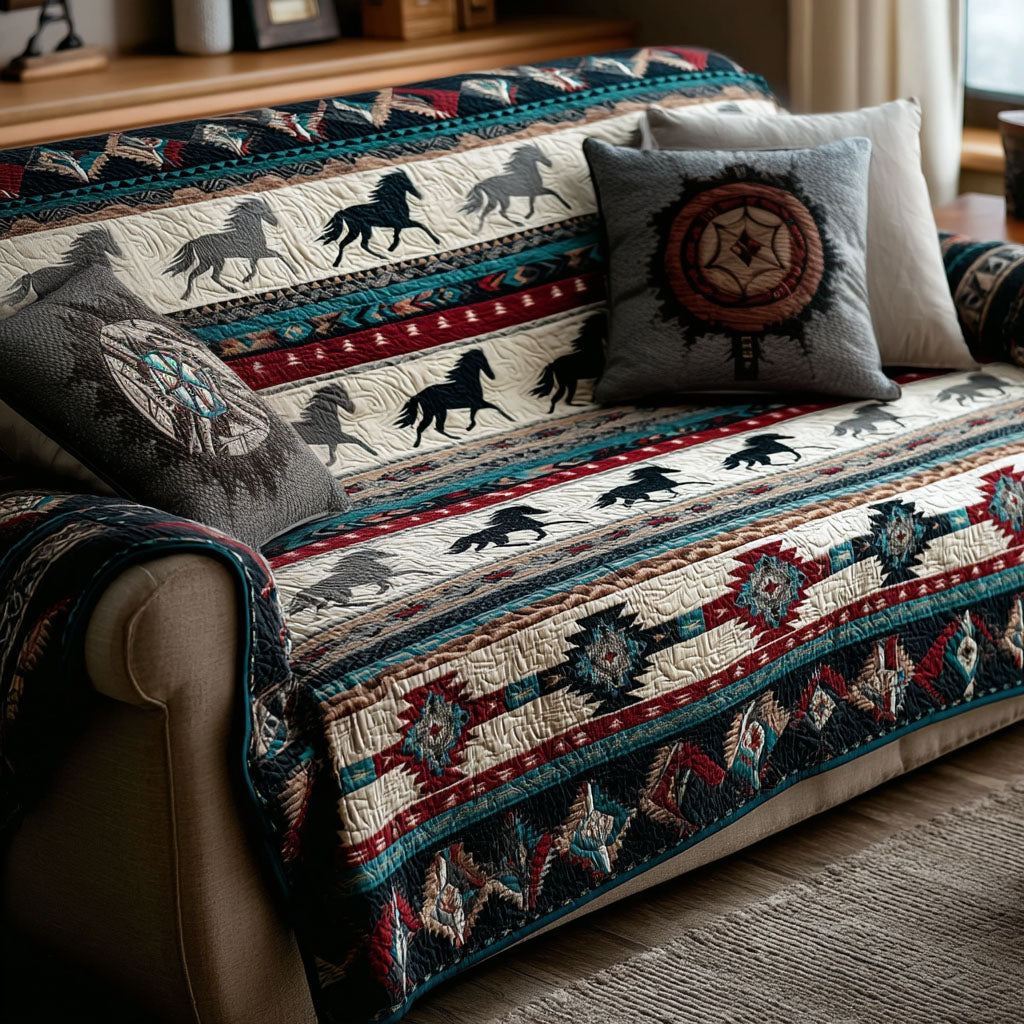 Golden Prairie Quilted Sofa Cover Sofa Blanket Cover Best Christmas Gifts For Horse Lovers