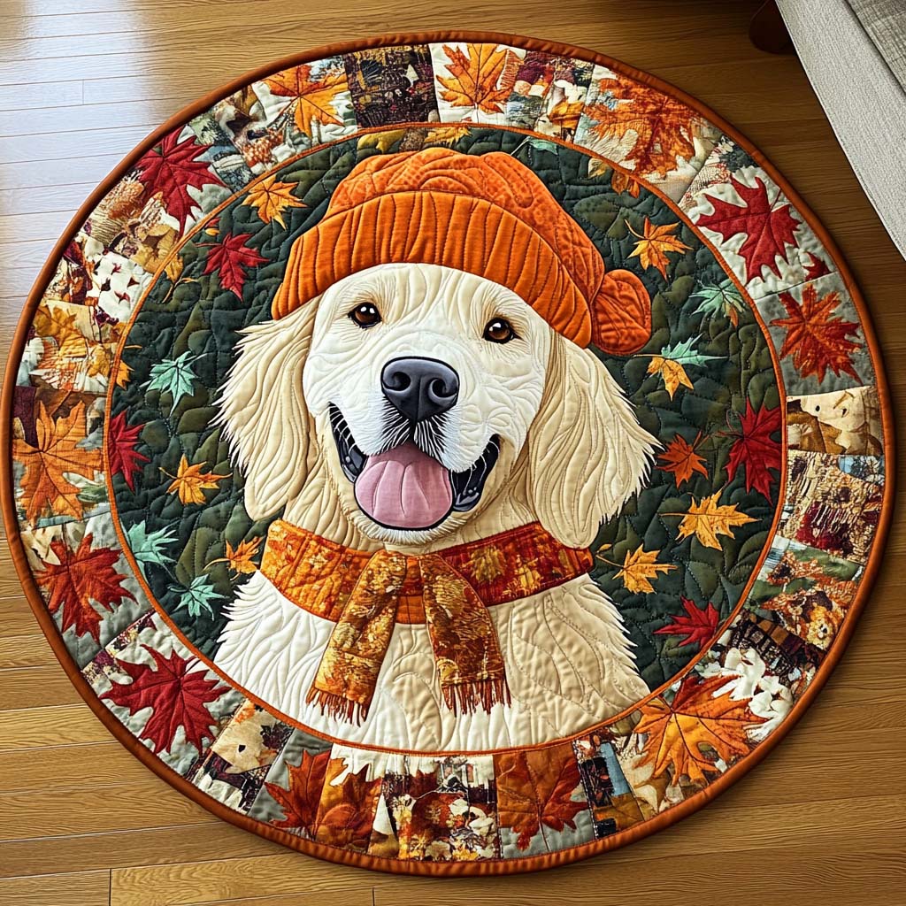 Golden Quilted Round Mat Entryway Design Ideas Christmas Gifts For Dog Owners