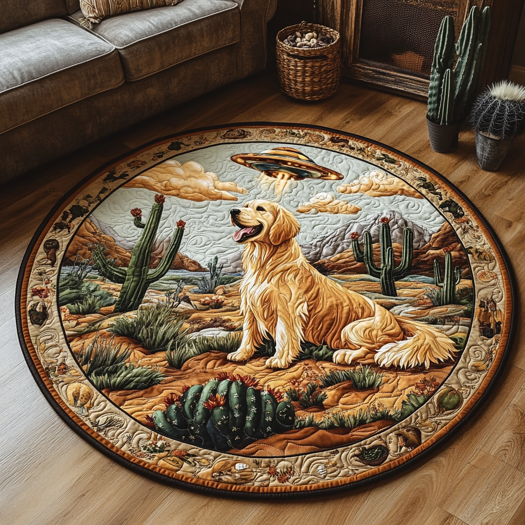 Golden Quilted Round Mat Front Entryway Ideas Dog Mom Mother's Day Gifts