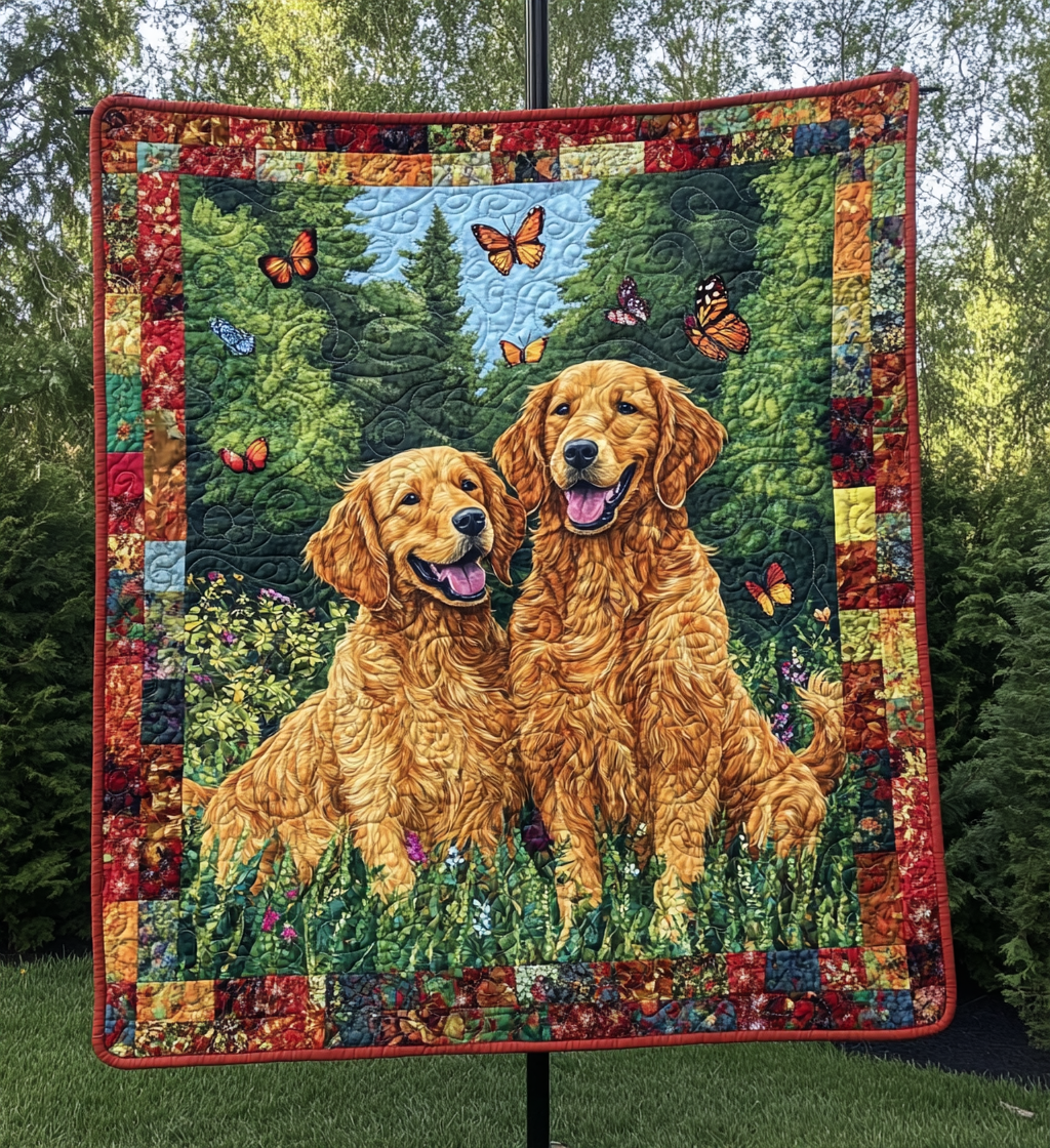 Golden Retriever Harmony Quilted Blanket Best Sheet Sets Golden Retriever Gifts For Owners