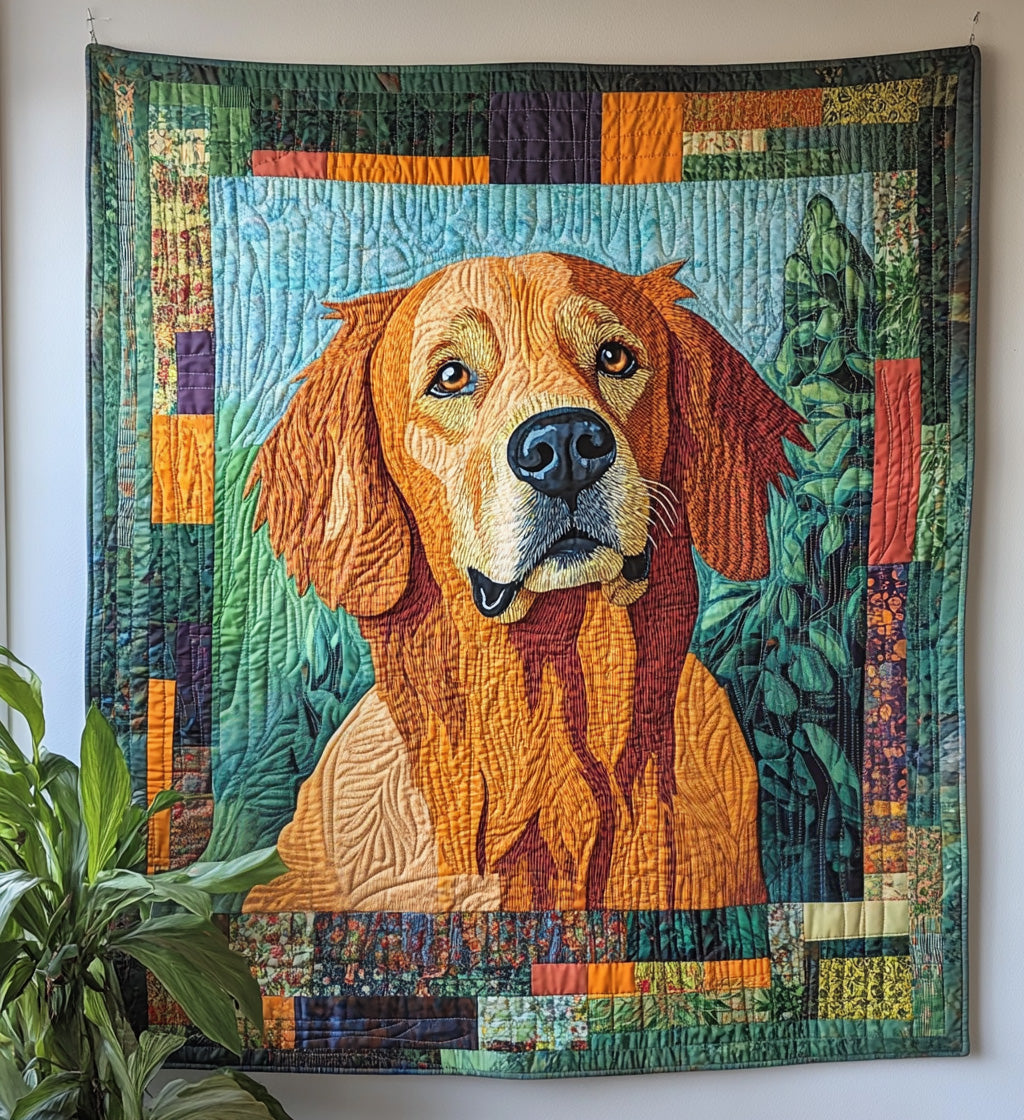 Golden Retriever in the Garden Quilted Blanket Boho Bedroom Ideas Golden Retriever Themed Gifts