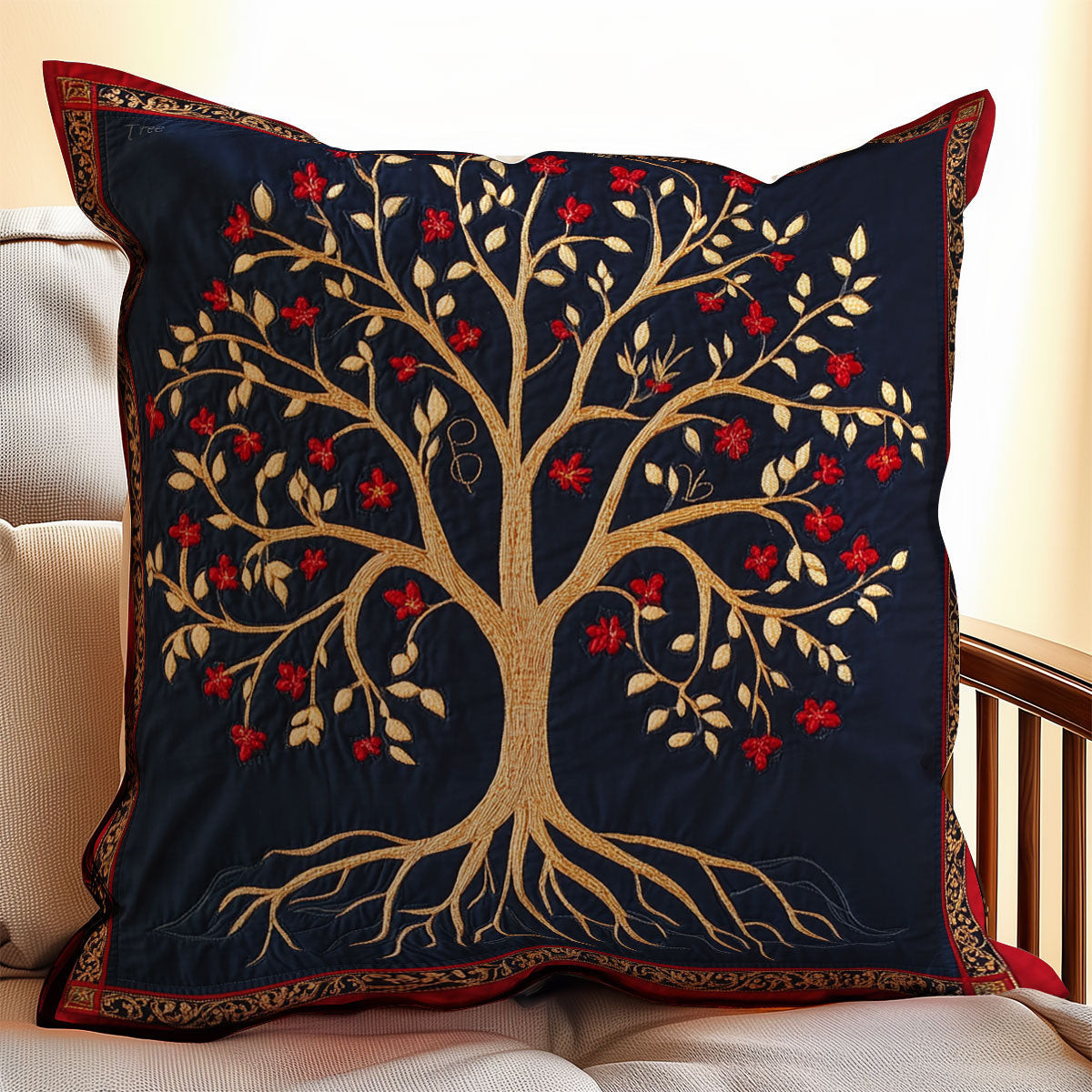Golden Rooted Elegance Quilt Pillow Case Square Pillow Cover St Patrick'S Day Gift Ideas