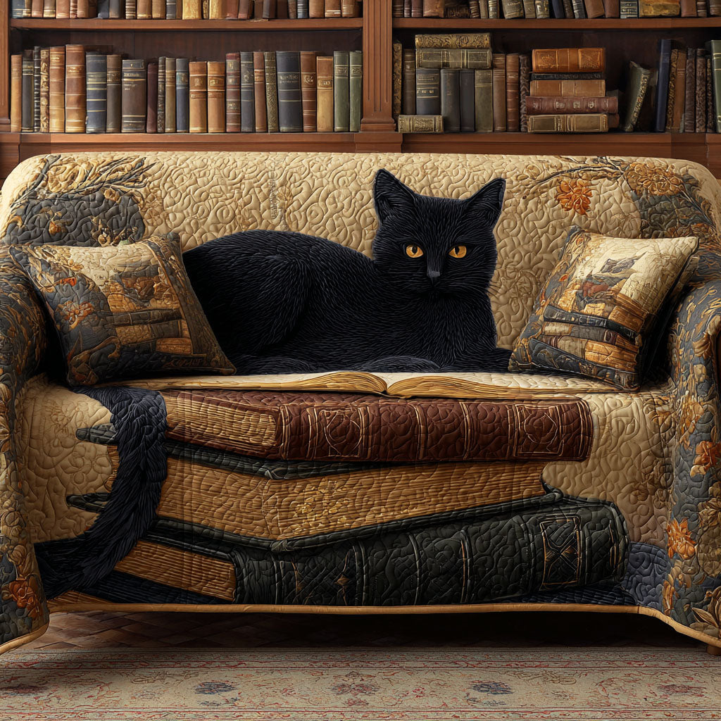 Golden Whiskers Quilted Sofa Cover Indoor Decor Great Book Themed Gifts