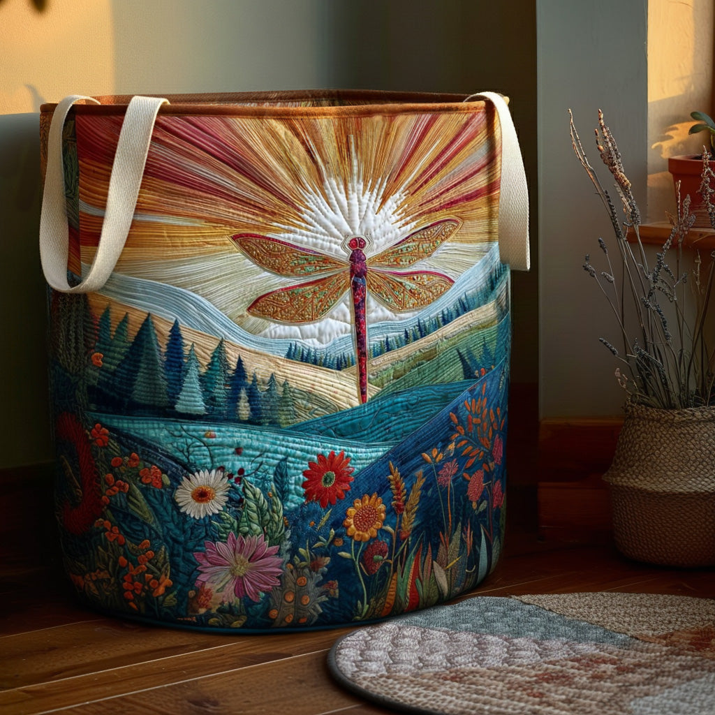 Golden Wings Quilted Laundry Basket Sunrise Mountain Washing Basket Nature Gift For Mom