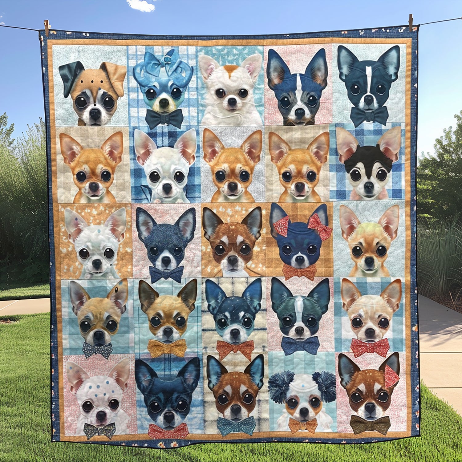 Graceful Chihuahua Quilted Blanket Cozy Bedroom Decor Gift Ideas For Chihuahua Lovers
