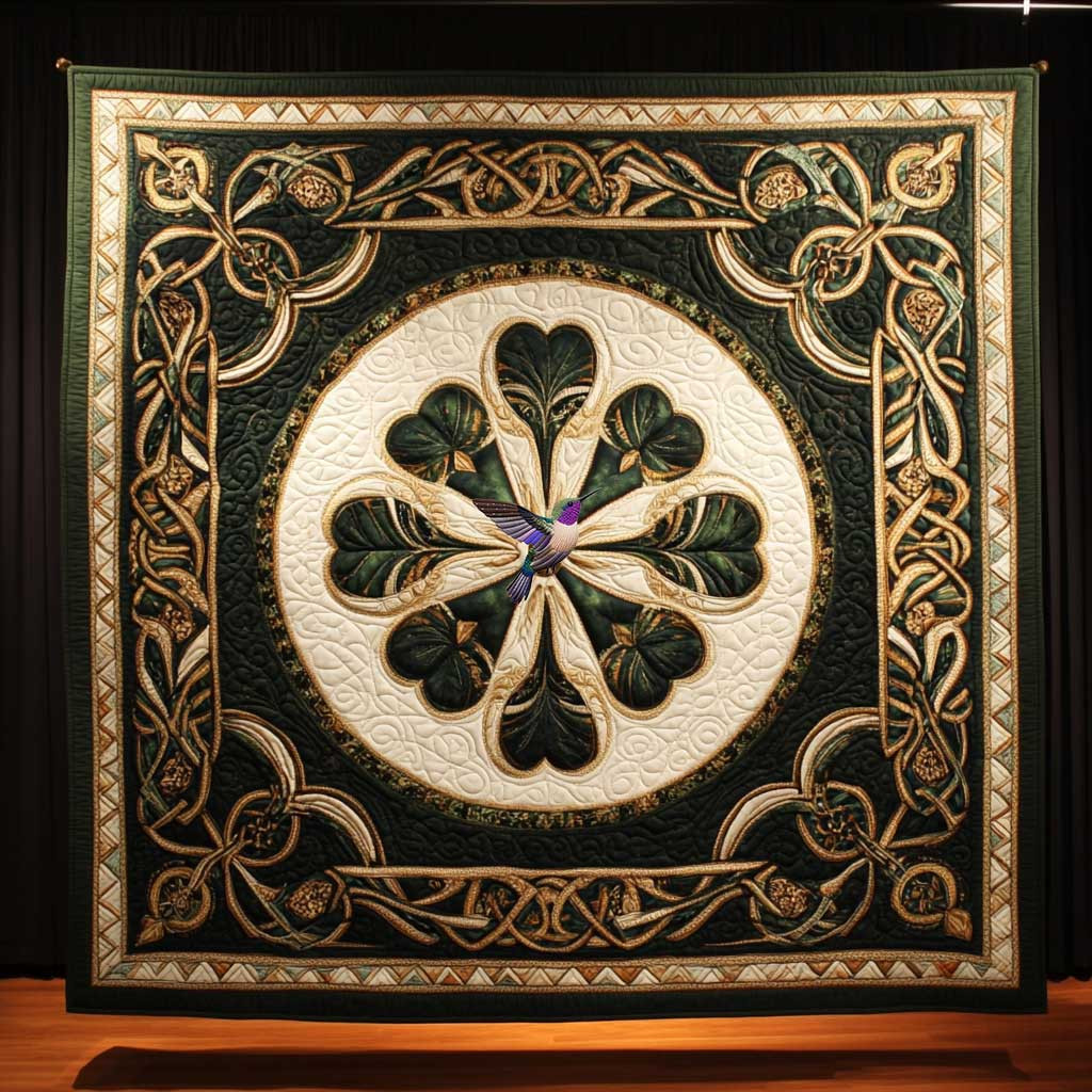 Green Serenity Quilt Blanket Sofa Throw Blanket St Patrick's Day Gift Ideas
