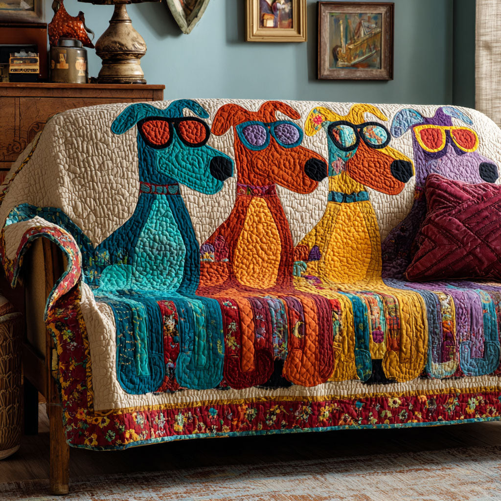Groovy Dogs Quilted Sofa Cover Sofa Cover Couch Best Dog Lovers Gifts For Him Her