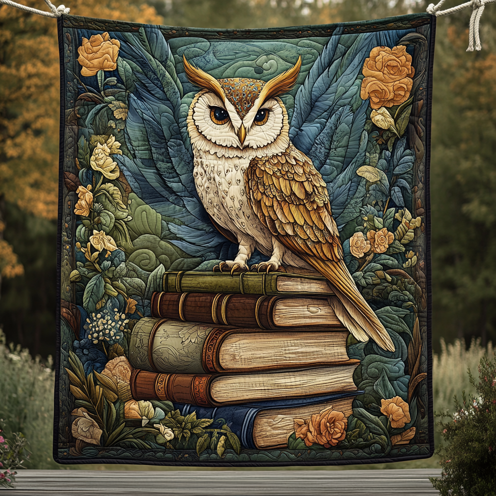 Guardian of Knowledge Quilted Blanket Bedding Decor Birthday Presents For Book Lovers