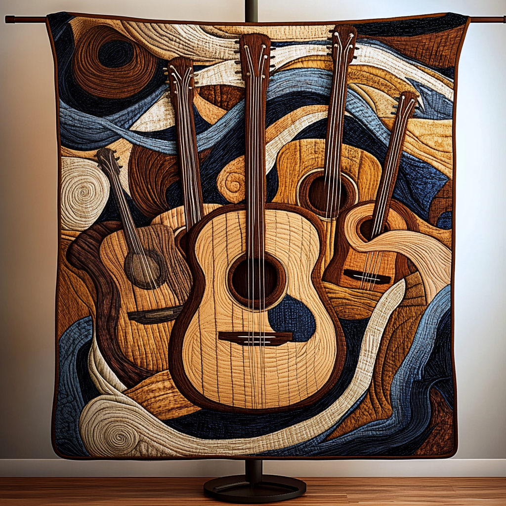 Guitar Flow Quilted Blanket Nice Bed Sheet Sets Good Gifts For Mom