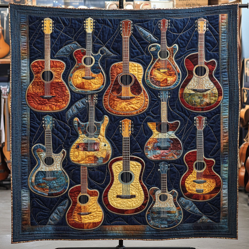 Guitar Serenade Quilted Blanket Bed Comforter Sets Mother's Day Gift Ideas For Wife