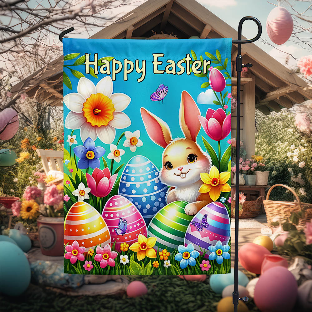 Happy Easter Day Rabbit Bunny Flag Pastel Easter Bunny  Flag Good Gift For Men
