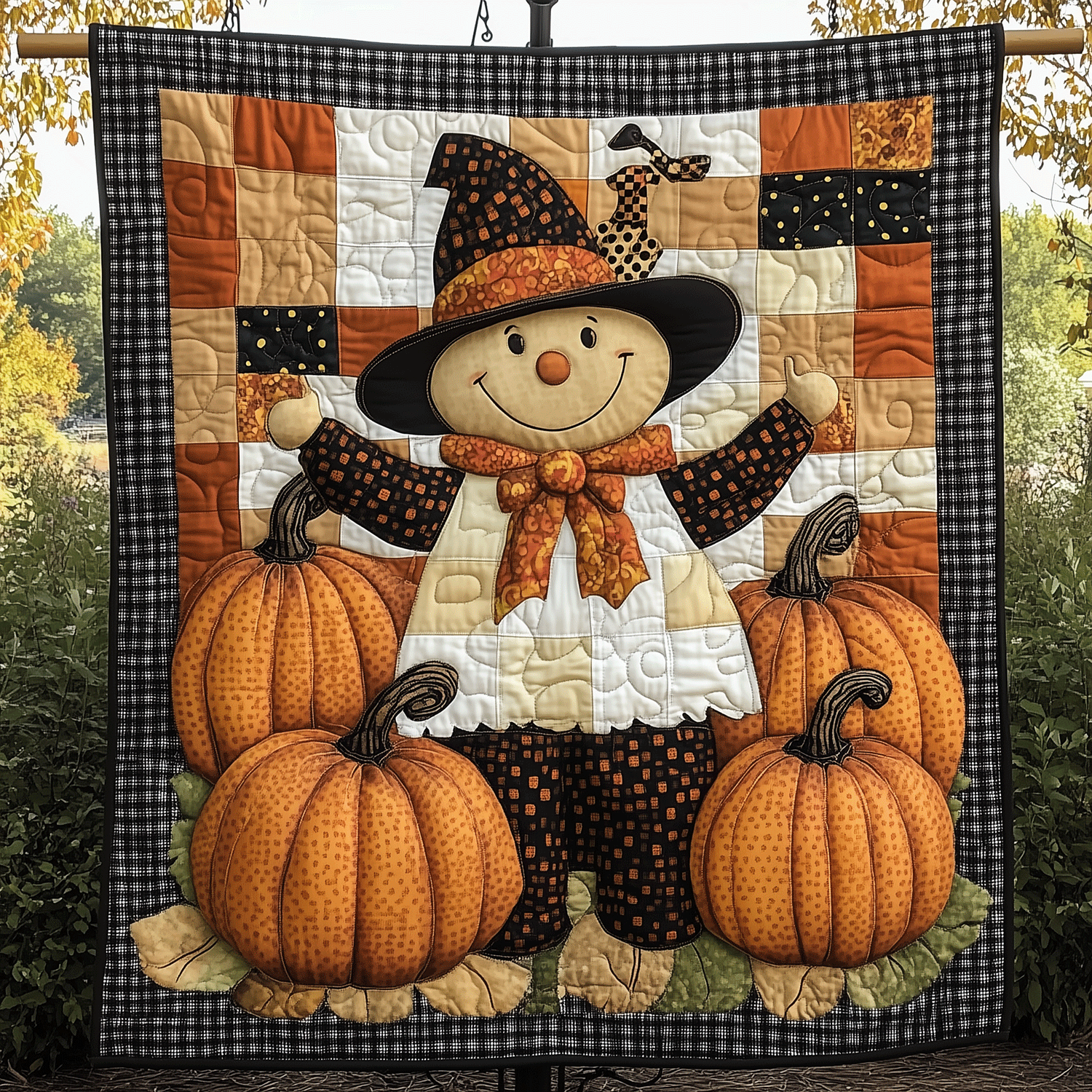 Happy Harvest Scarecrow Quilted Blanket Bedroom Decor Gifts For Mom From Daughter