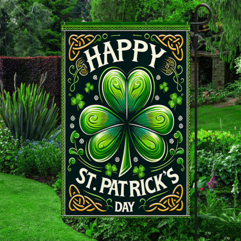 Happy St. Patrick's Day Shamrock Irish Flag Shamrock Front Flag ideas