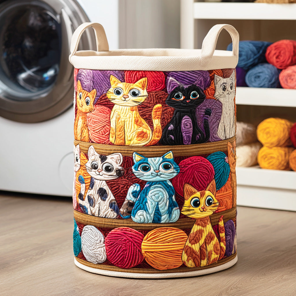 Happy Tail Trail Quilted Laundry Basket Charming Quilted Laundry Basket Gift for Cozy Homes