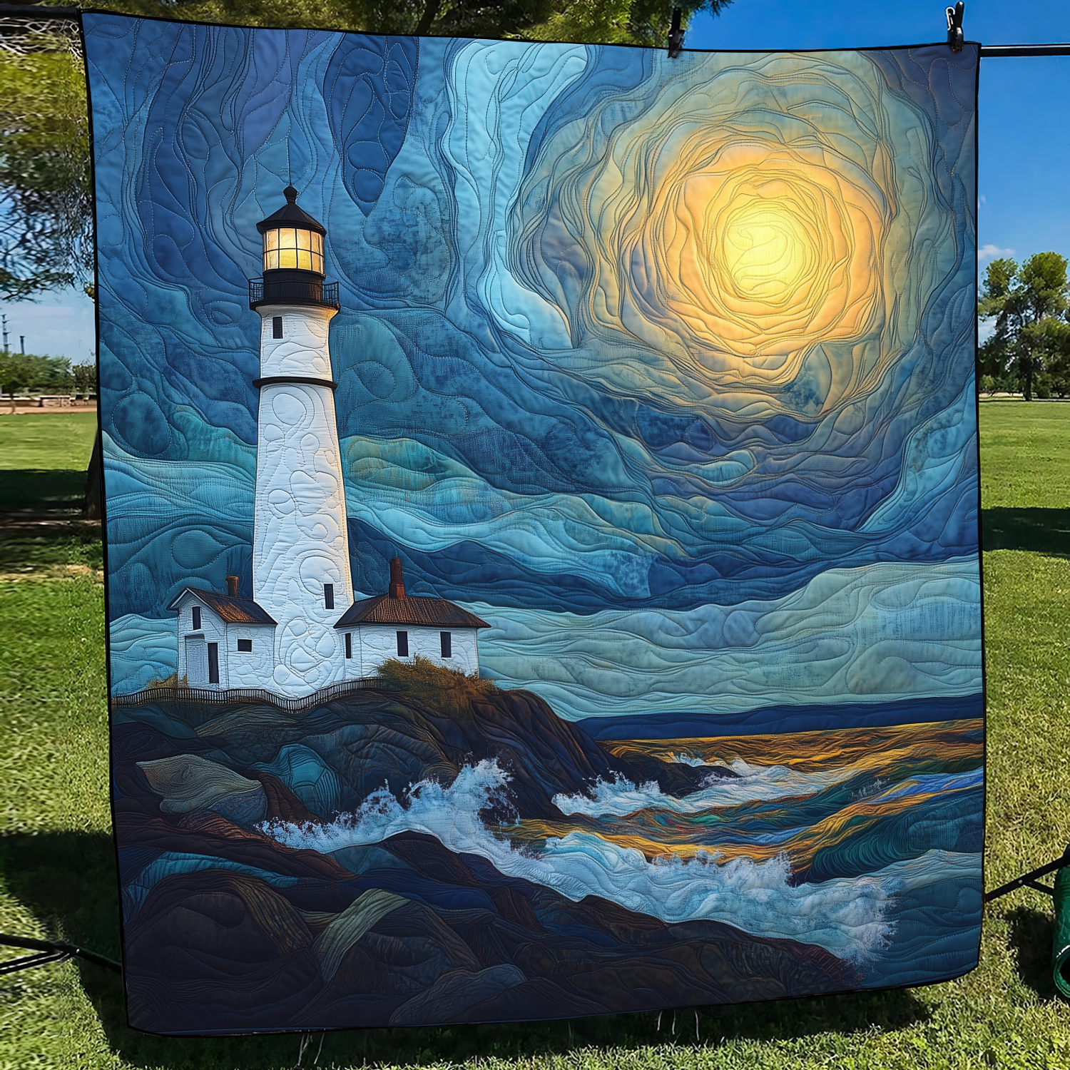 Harbor of Hope Quilted Blanket Bed Decorations Gifts For Father In Law