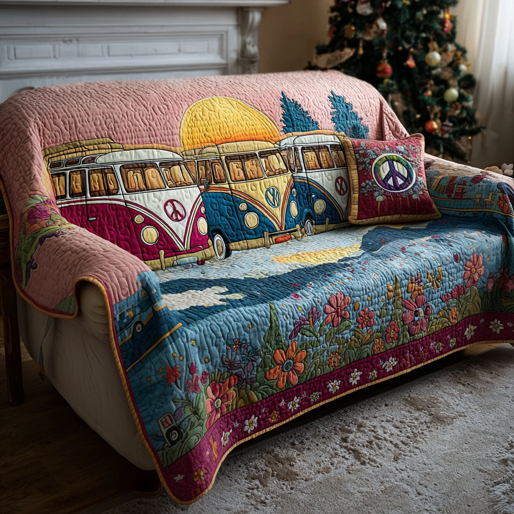 Harmony Ride Quilted Sofa Cover Indoor Decorations Christmas Presents For Hippies