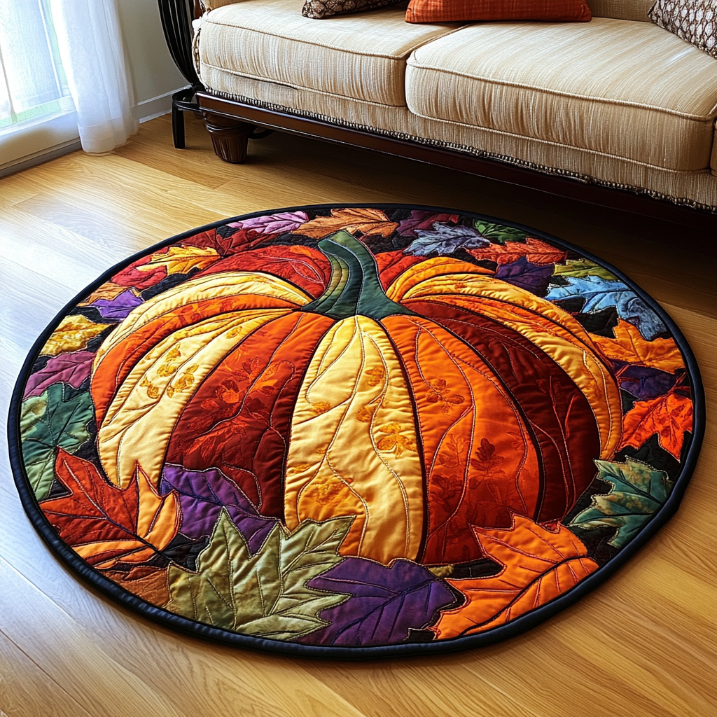 Harvest Charm Quilted Round Mat Outdoor Entryway Decor Things To Get For Grandma For Christmas
