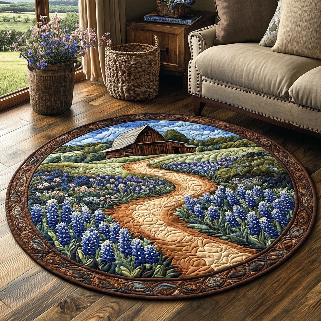 Harvest Haven Quilted Round Mat Front Door Entryway Ideas Good Gifts For Farmers