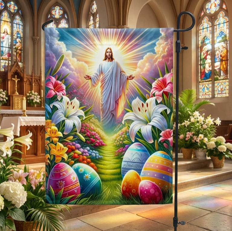 He is Risen Easter Jesus Flag Religious Easter Decor Flag Best Presents For Men