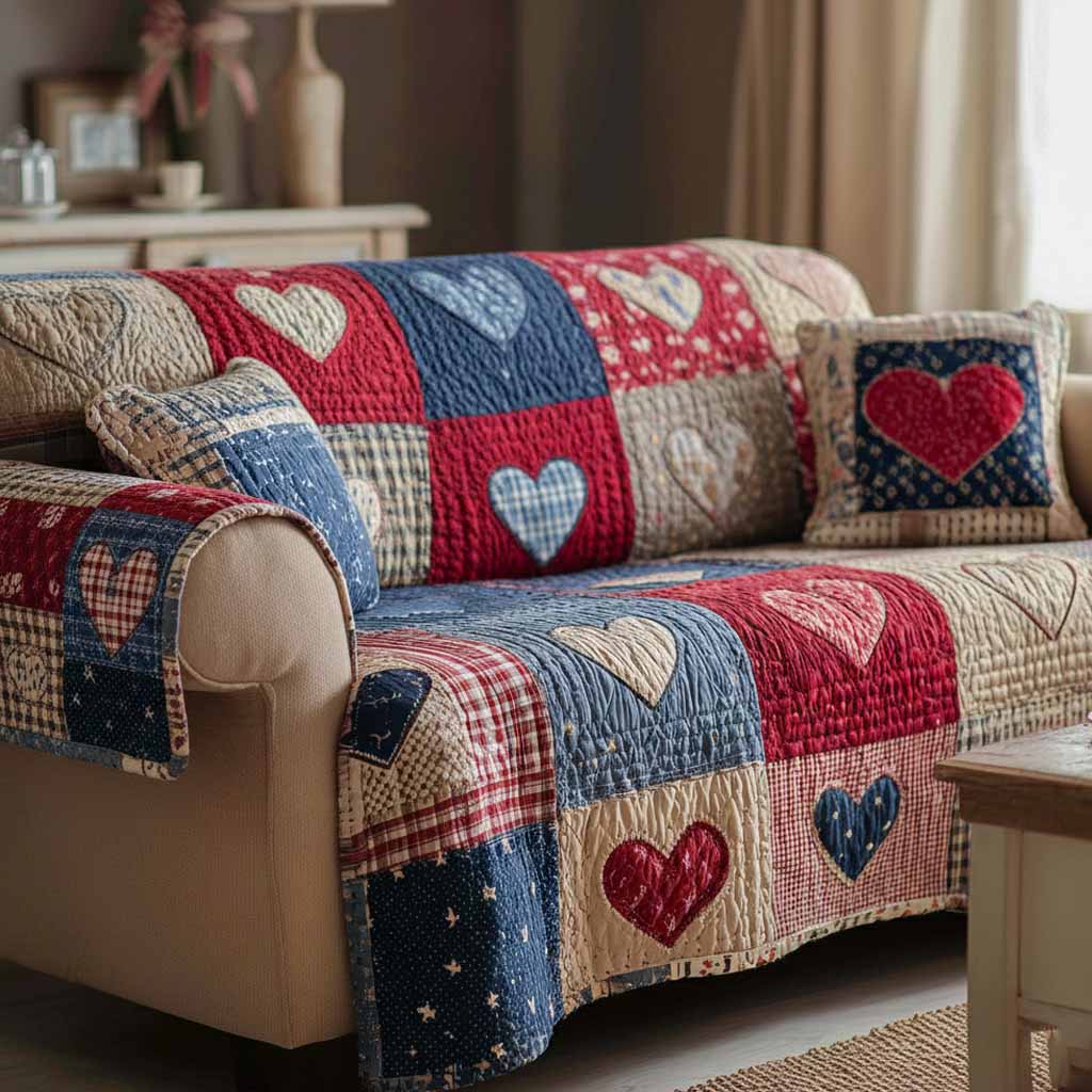 Heart Home Quilted Sofa Cover Furniture Covers For Sofas Bonus Mom Gifts Mother's Day Ideas
