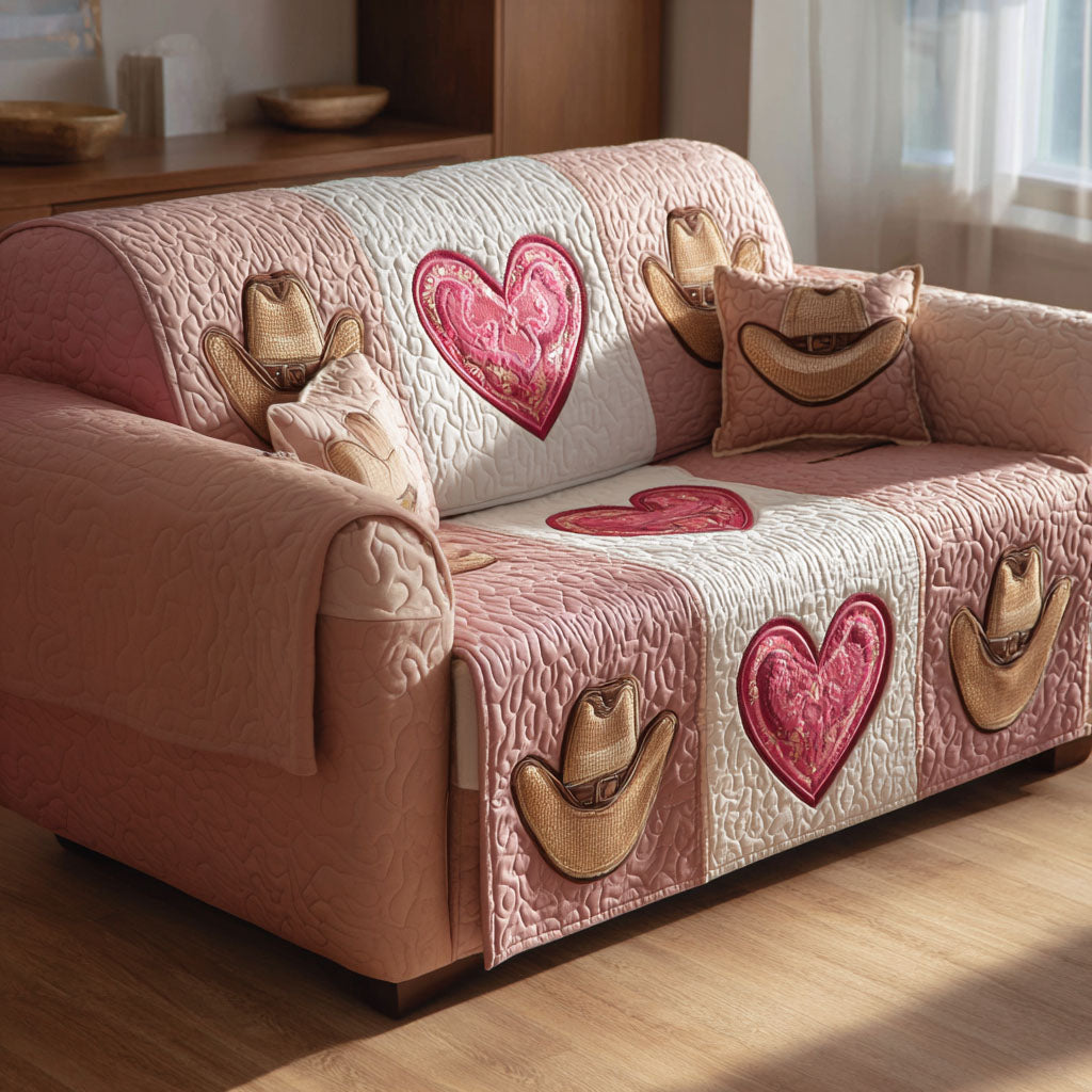 Heart Rodeo Quilted Sofa Cover Couch Covers Sofa Cover Cowboys Father'S Day Gifts
