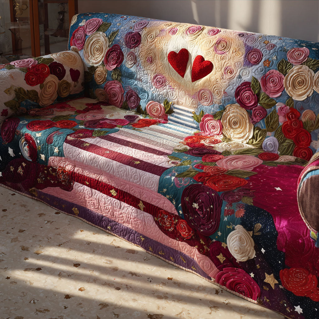 Heartleaf Trail Quilted Sofa Cover Cool Couch Covers Valentine Day Ideas For Mom