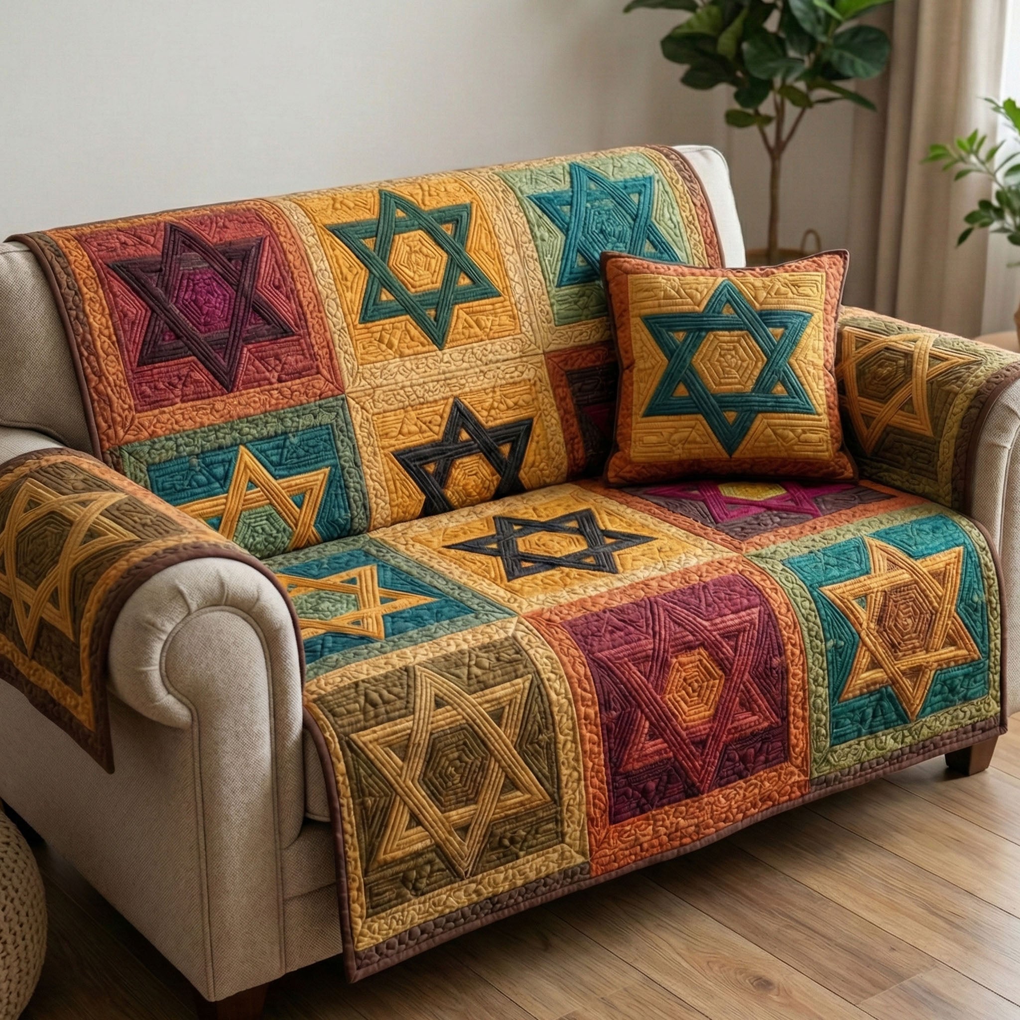 Heirloom Star Style Quilted Sofa Cover Sofa Saver Covers Jewish Gifts Holiday