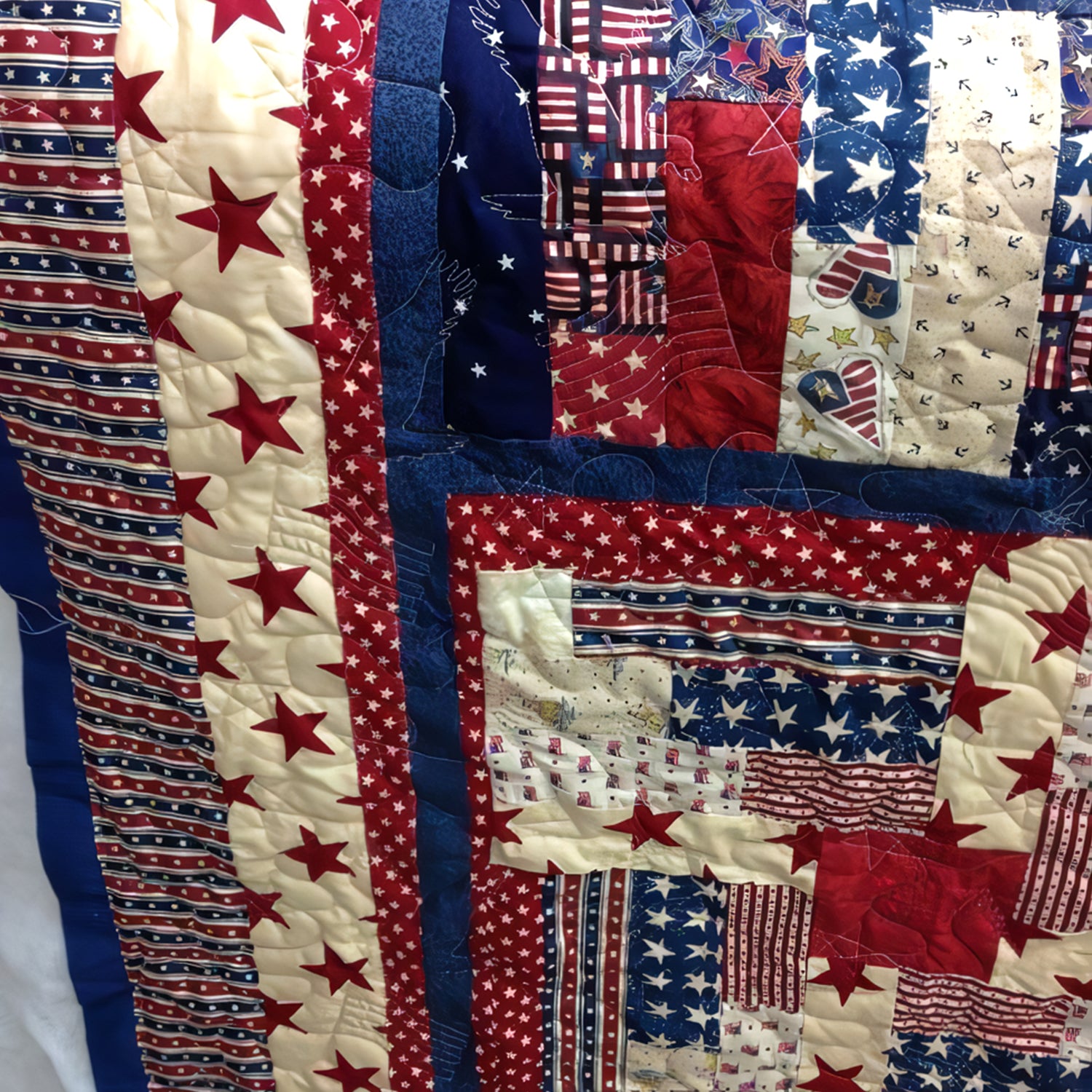 Heritage Patchwork Quilted Blanket Good Bed Sets Independence Day Gift