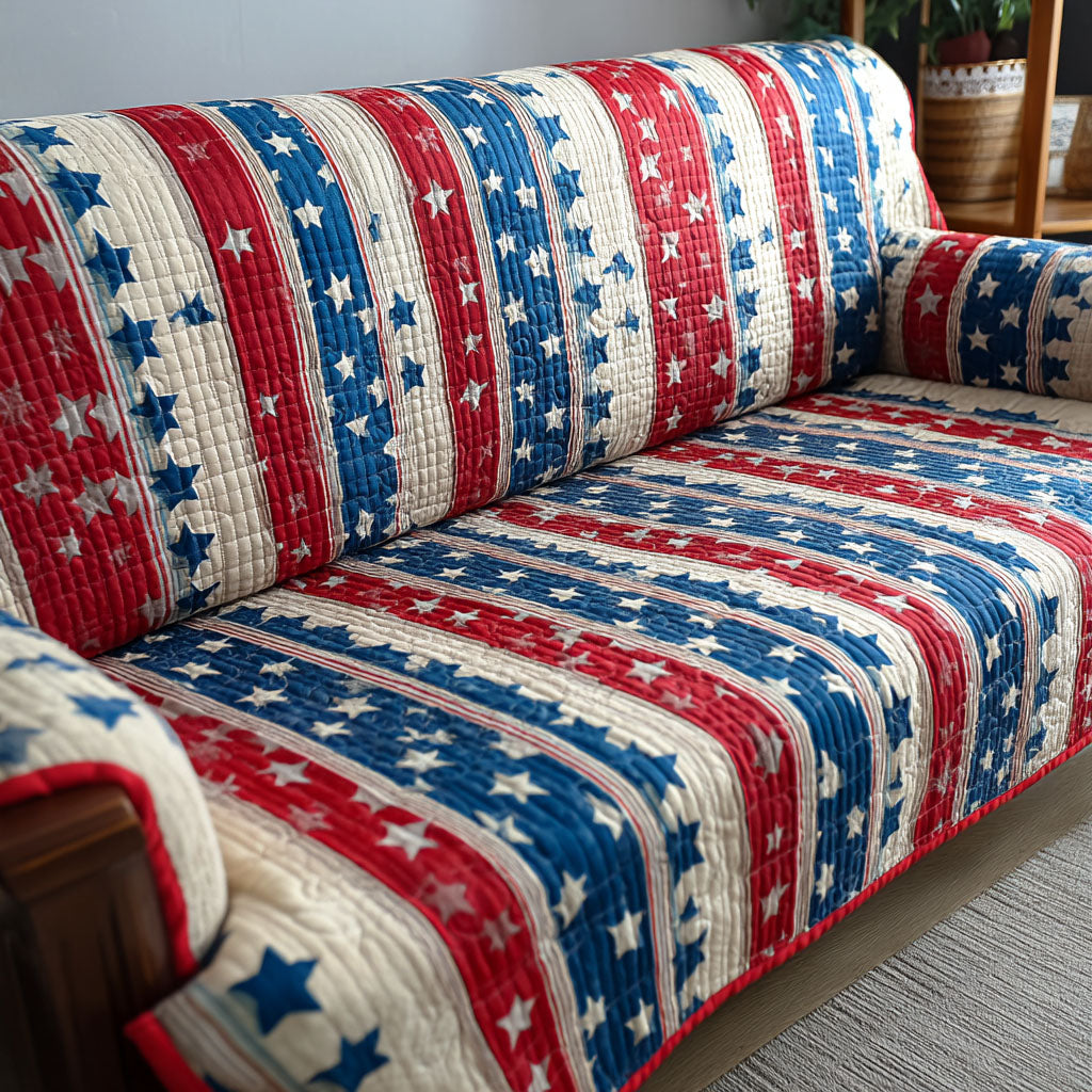 Heritage Stars Quilted Sofa Cover Sofa Saver Covers Fourth Of July Gift Ideas
