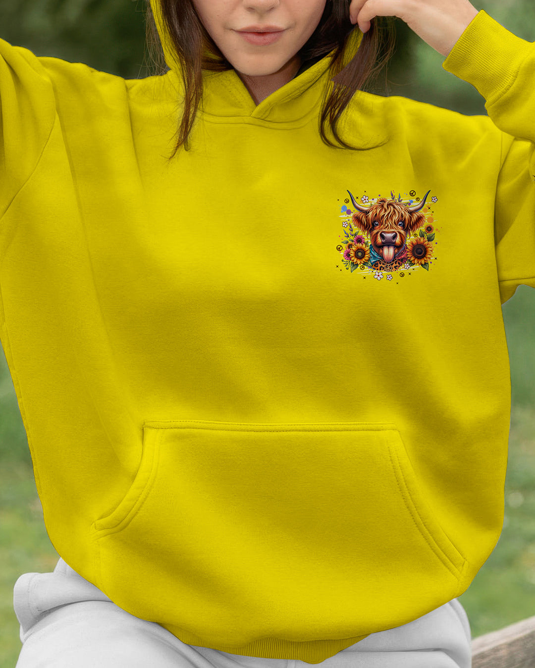 Highland Cow Apparently I Have An Attitude Hoodie Sunflower And Peace Pullover Gift For Women