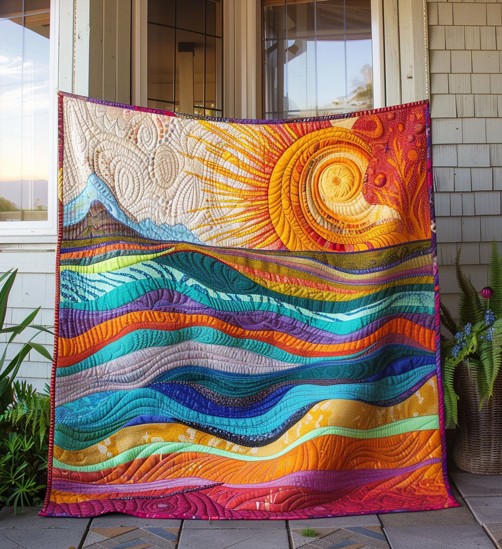 Hippie Horizon Bliss Quilted Blanket Bedsheet Comforter Set Birthday Gifts For Mom From Daughter
