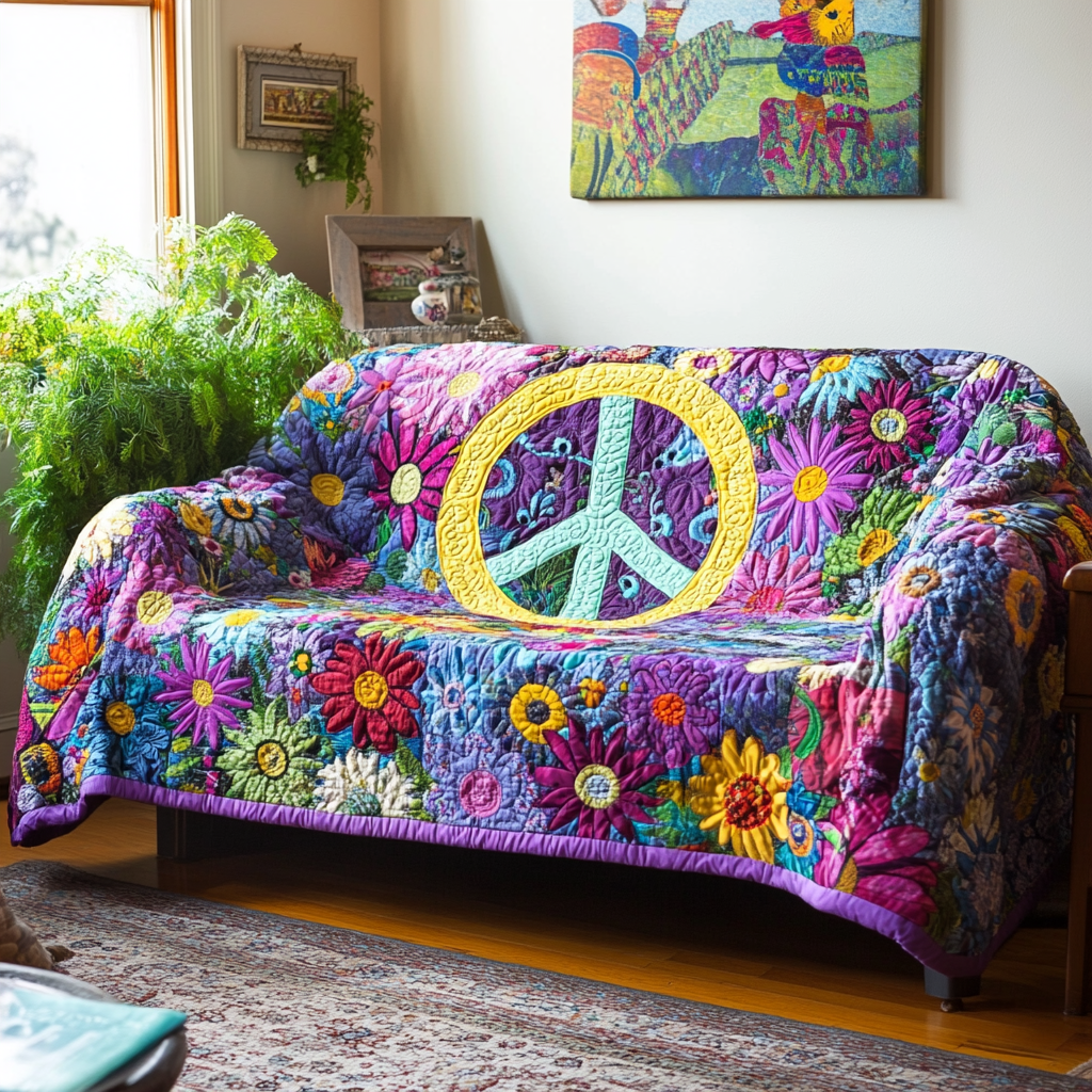 Hippie Joy Quilted Sofa Cover Good Sofa Covers Novelty Dragonfly Gifts