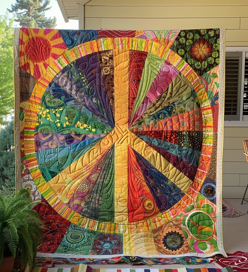 Hippie Sunbeam Quilted Blanket Boho Bedroom Ideas Mother's Day Gifts For Mom