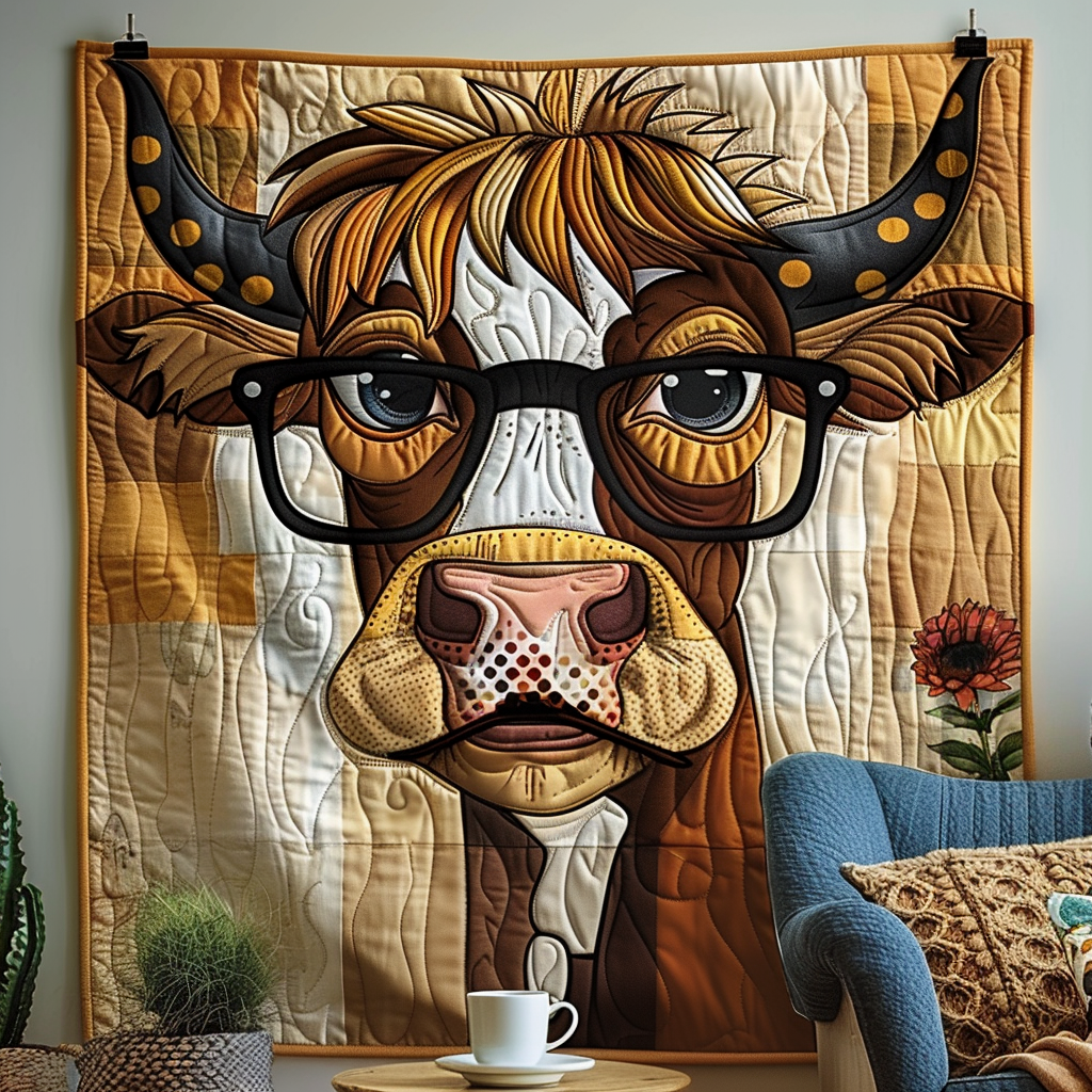 Hipster Cow Quilted Blanket Bed Room Decoration Father's Day Gifts For Son In Law