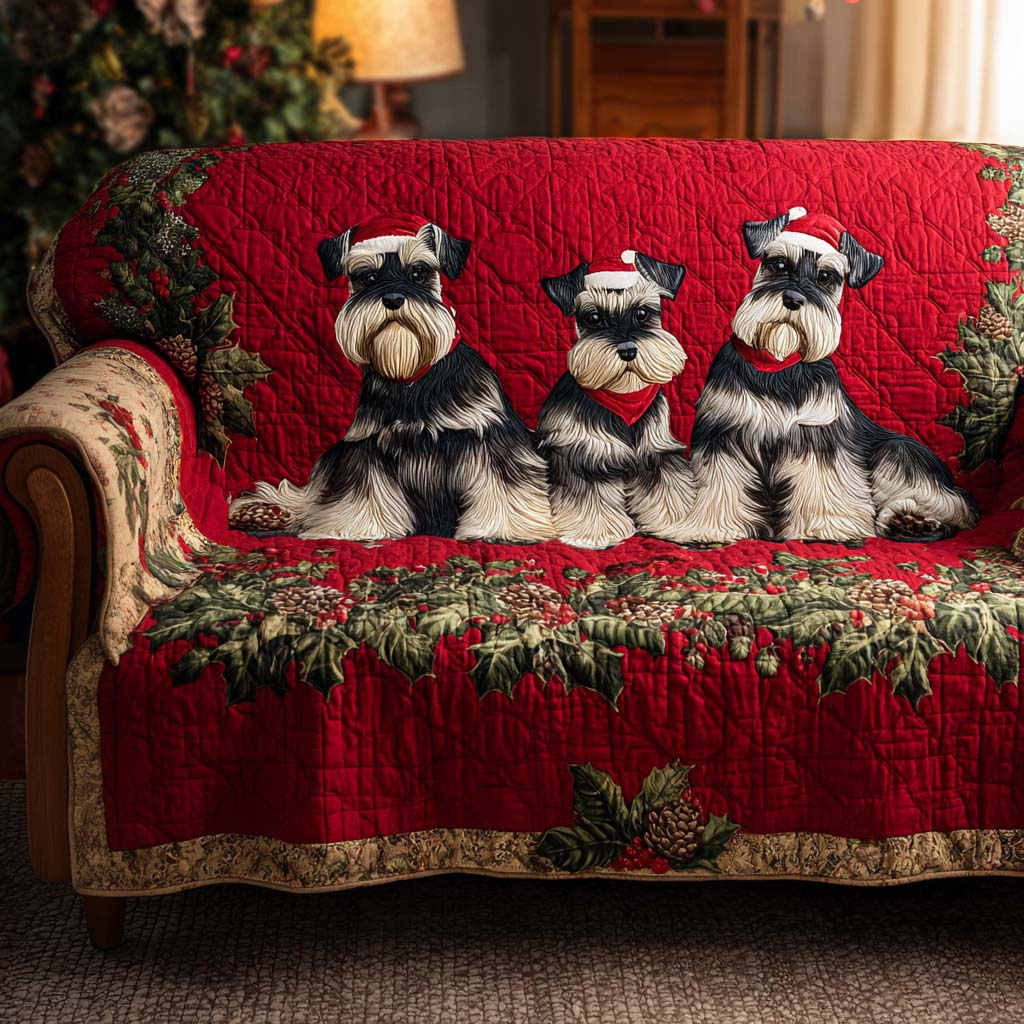 Holiday Beard Quilted Sofa Cover Living Room Decor Xmas Gifts For Mother In Law