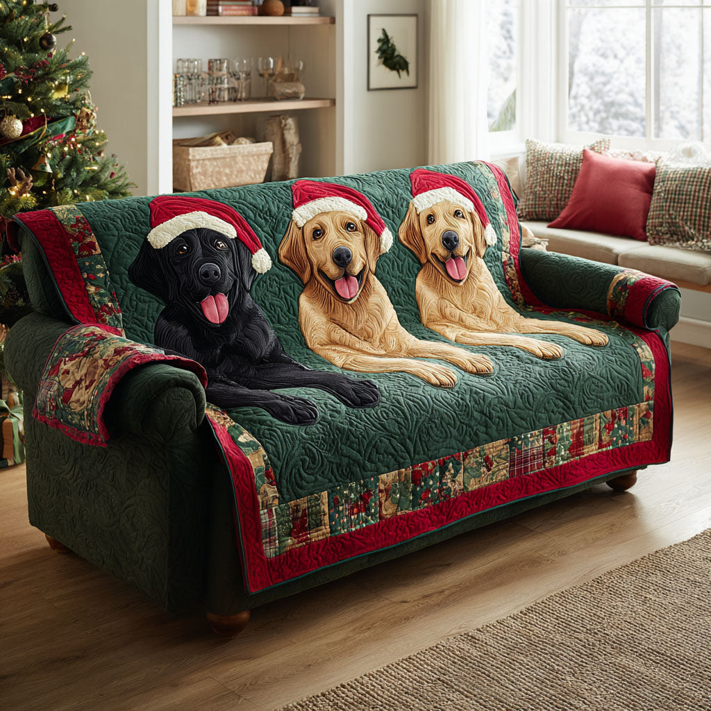 Holiday Companions Quilted Sofa Cover Holiday Living Christmas Decor French Bulldog Xmas Presents